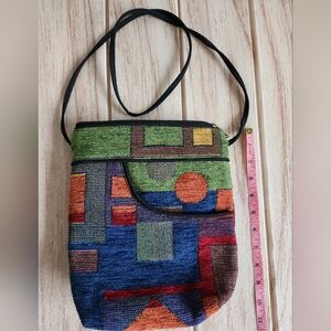 Danny K Colorful Rainbow Geometric Festival Tapestry Shoulder Crossbody Bag USA